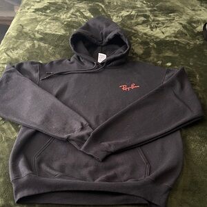 Ray-Ban Dark Gray Hoodie with Red Script